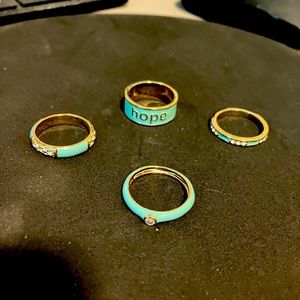 Stackable rings in light turquoise.  Size 8.  Great condition.  Preowned.